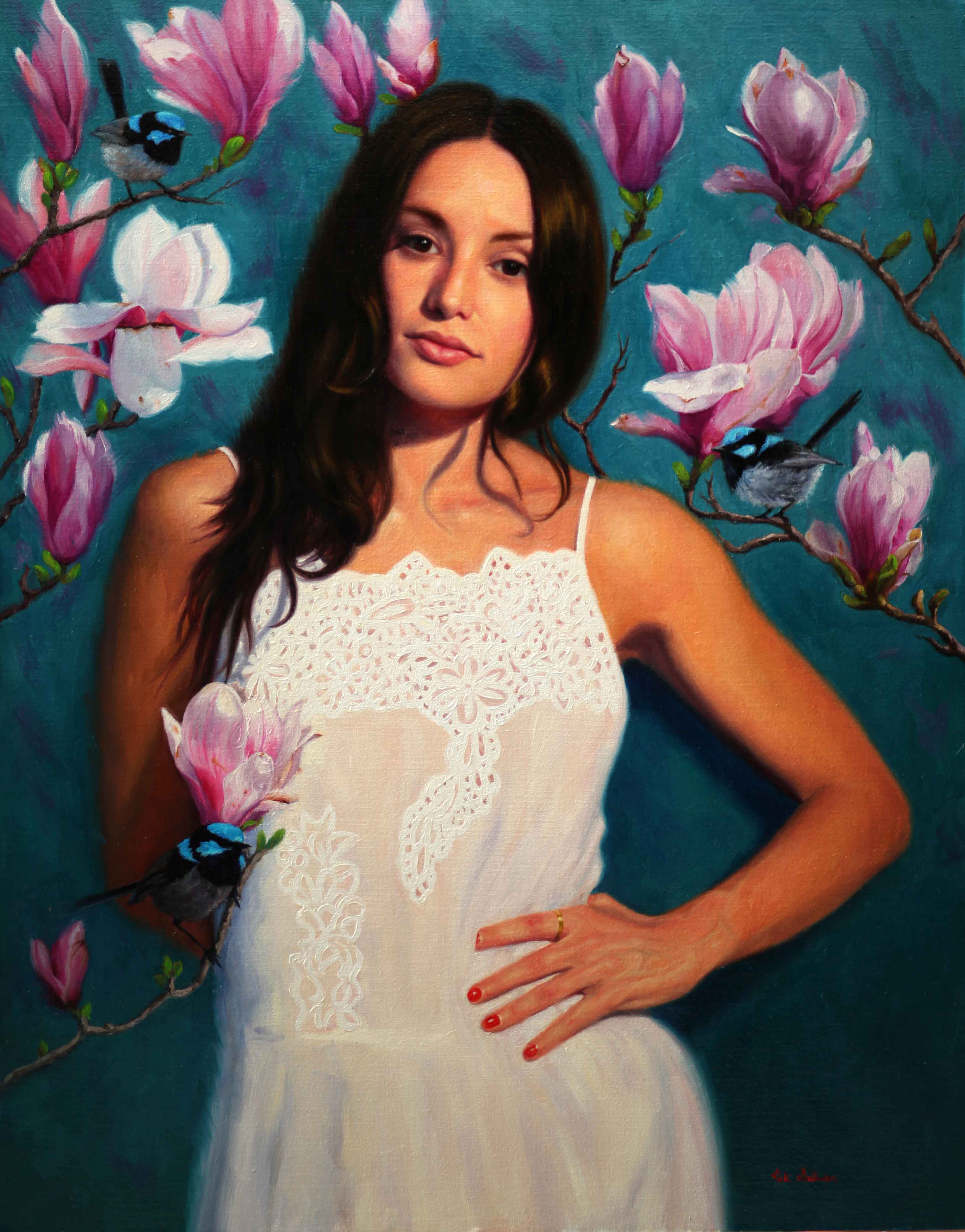 Contemporary oil portrait painting - Vicki Sullivan - RealismToday.com