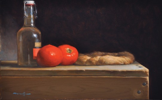 Edward Minoff, “Focaccia,” 2012, oil on linen, 9 x 14 in., Cavalier Galleries (Nantucket, MA, and Greenwich, CT)