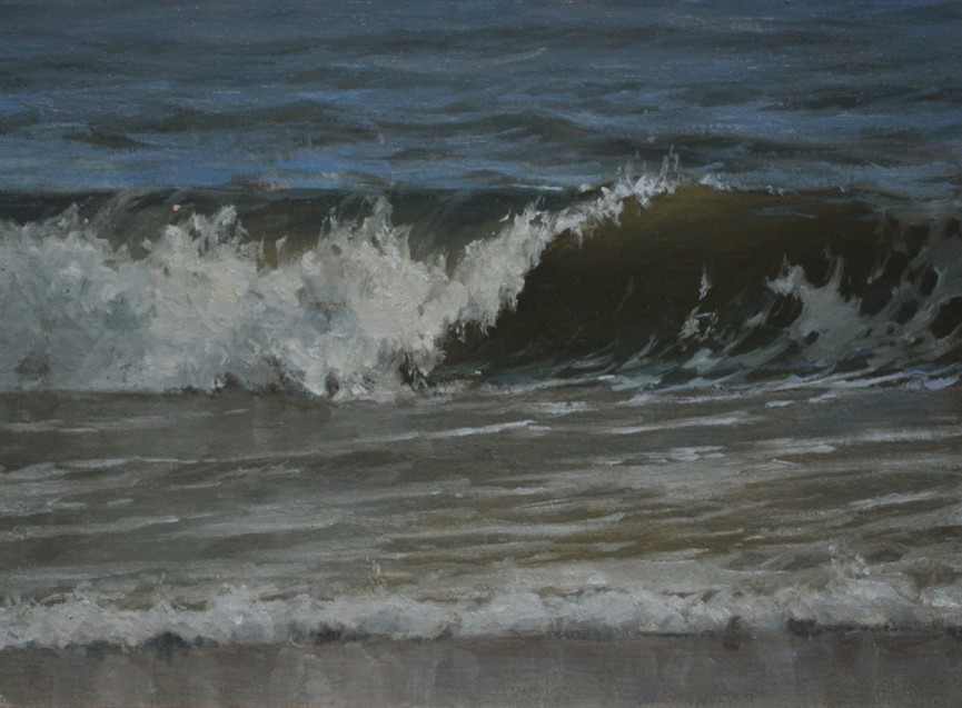 how to paint waves - Edward Minoff, “Wave Curl Study,” 2012, oil on linen on panel, 6 x 8 in. Collection of the artist, for use in his studio