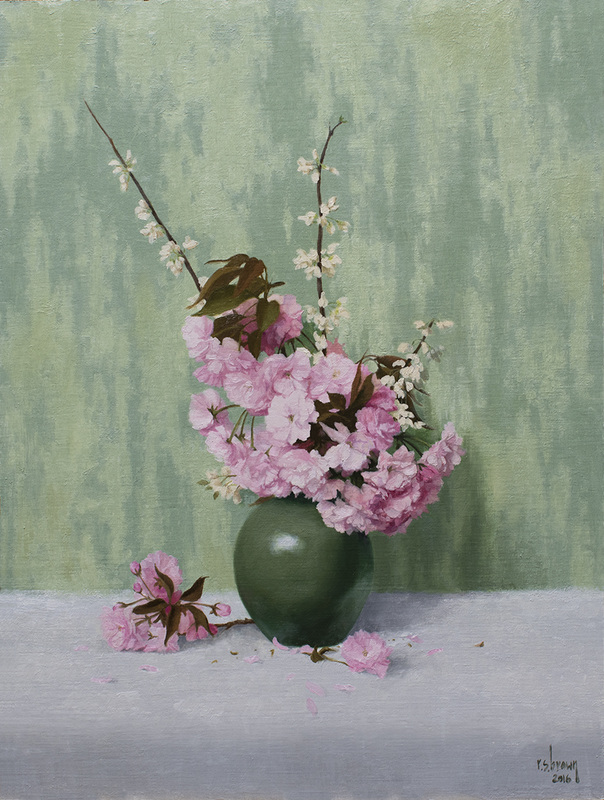 Ryan Brown, “Cherry Blossoms,” 2016, oil on linen, 18 x 24 in.