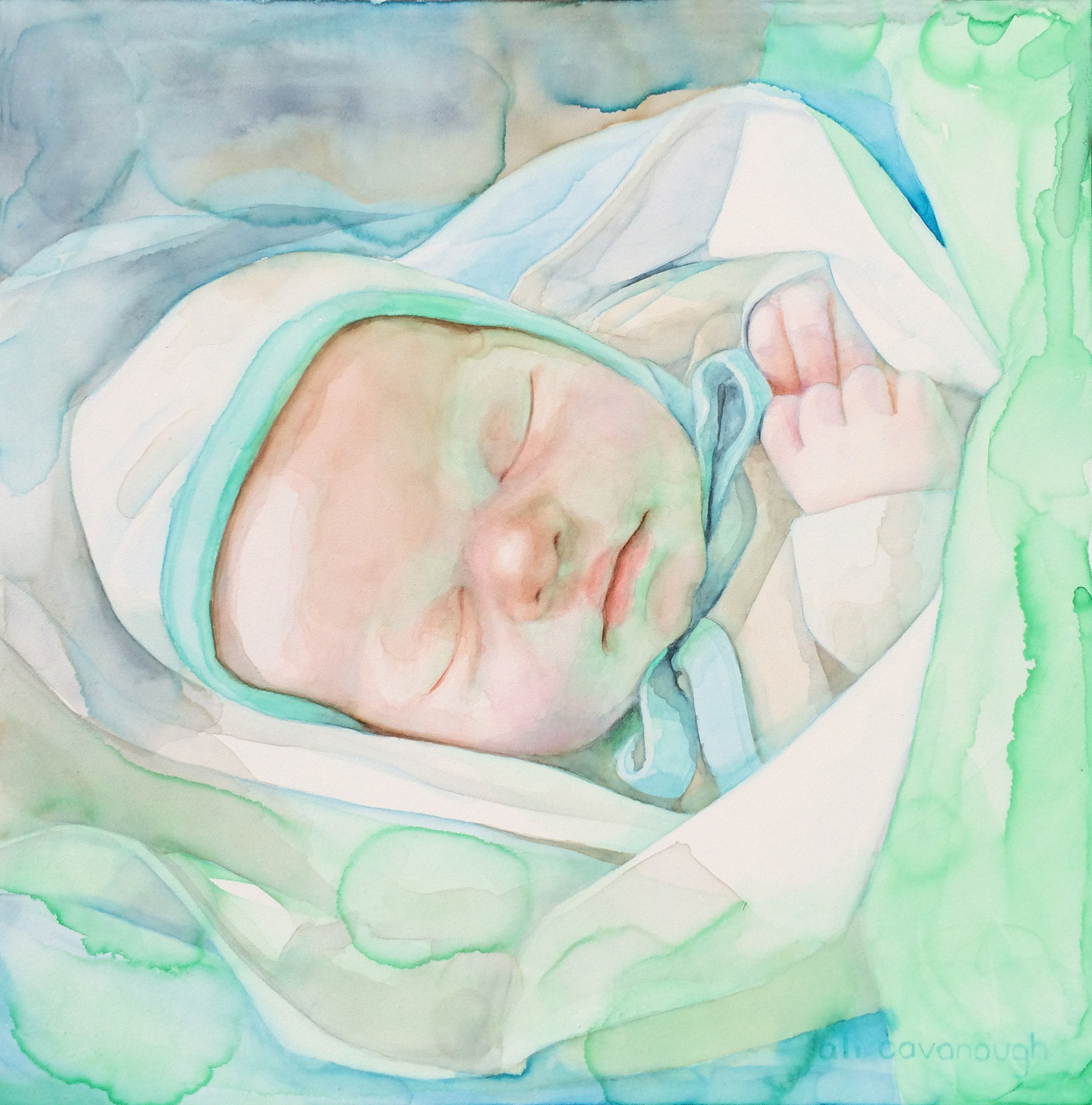 Watercolors of babies - Ali Cavanaugh - RealismToday.com