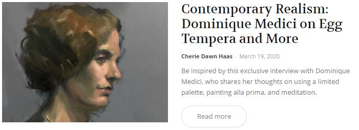 Contemporary Realism - Dominique Medici on Egg Tempera
