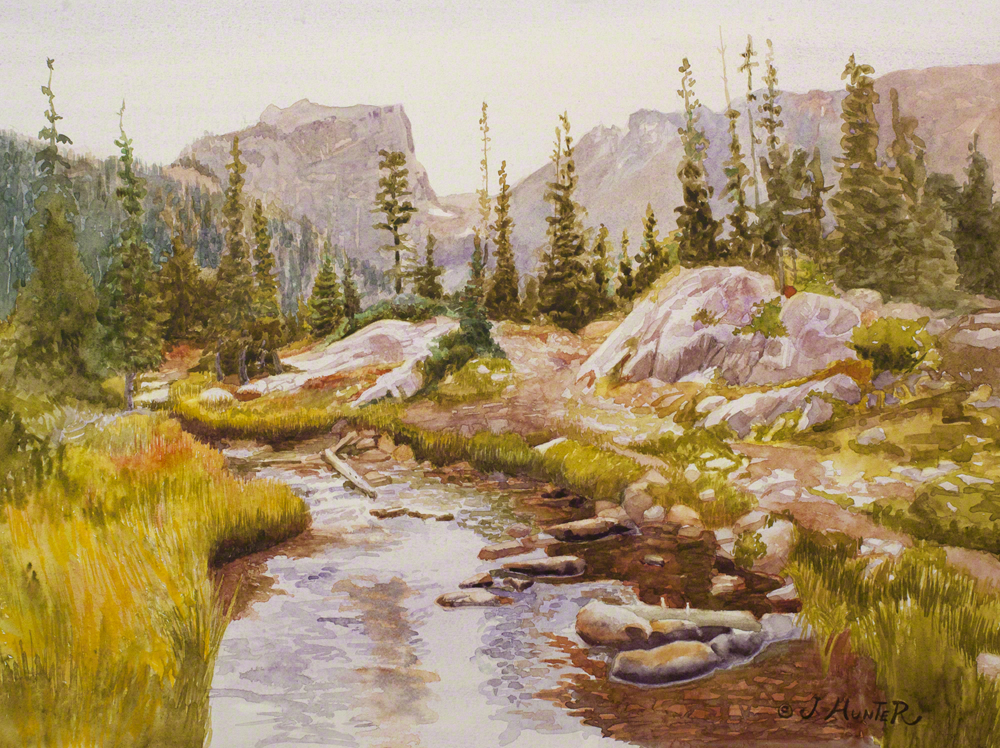 Watercolor landscape painting