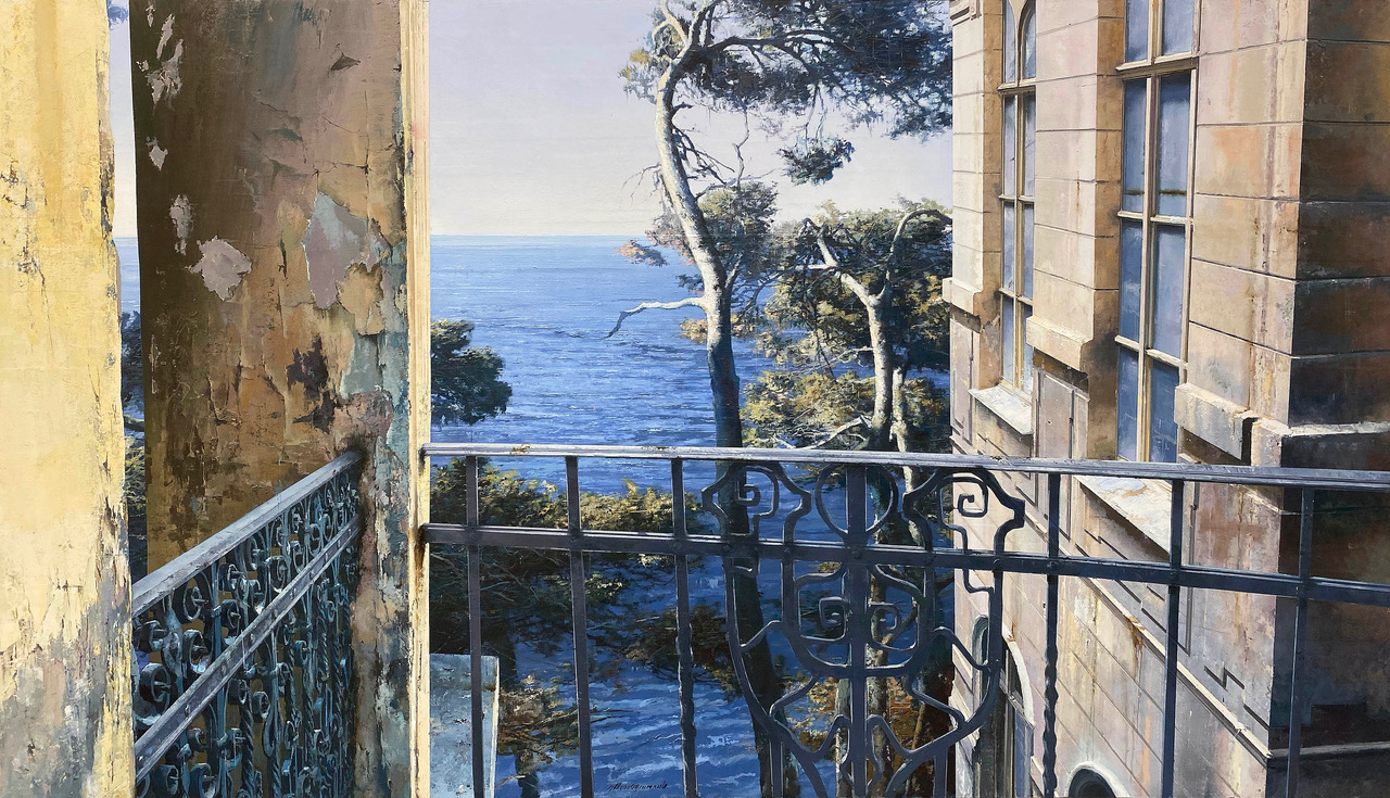 Painting of a balcony