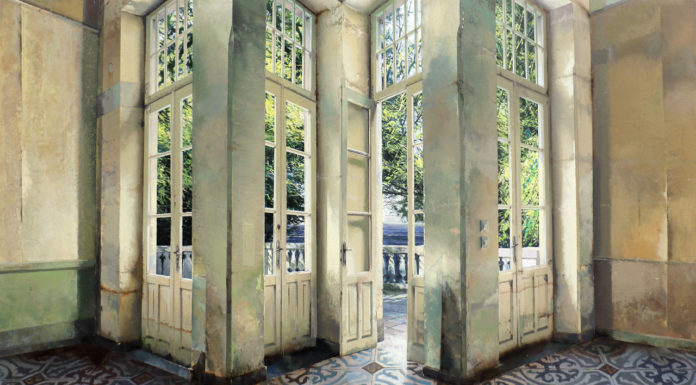 Realism painting of a doorway