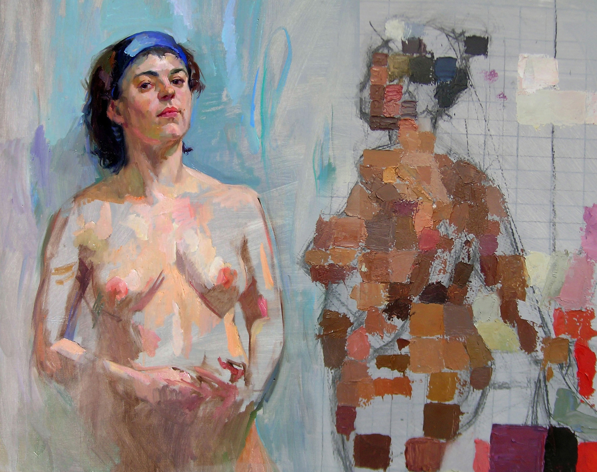 Samuel Adoquei, painting demonstration of skin tones in figurative art