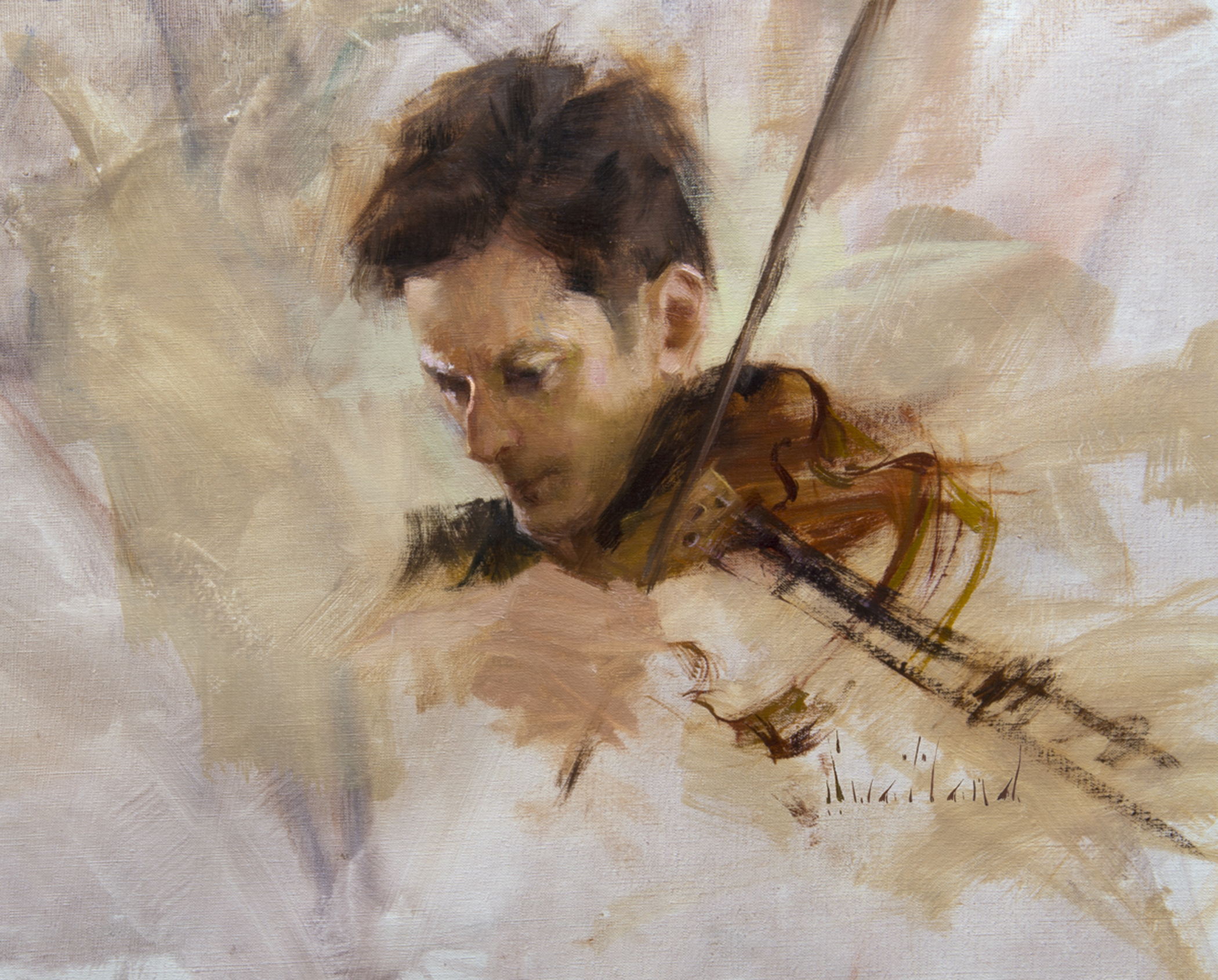 Painting of a man playing violin