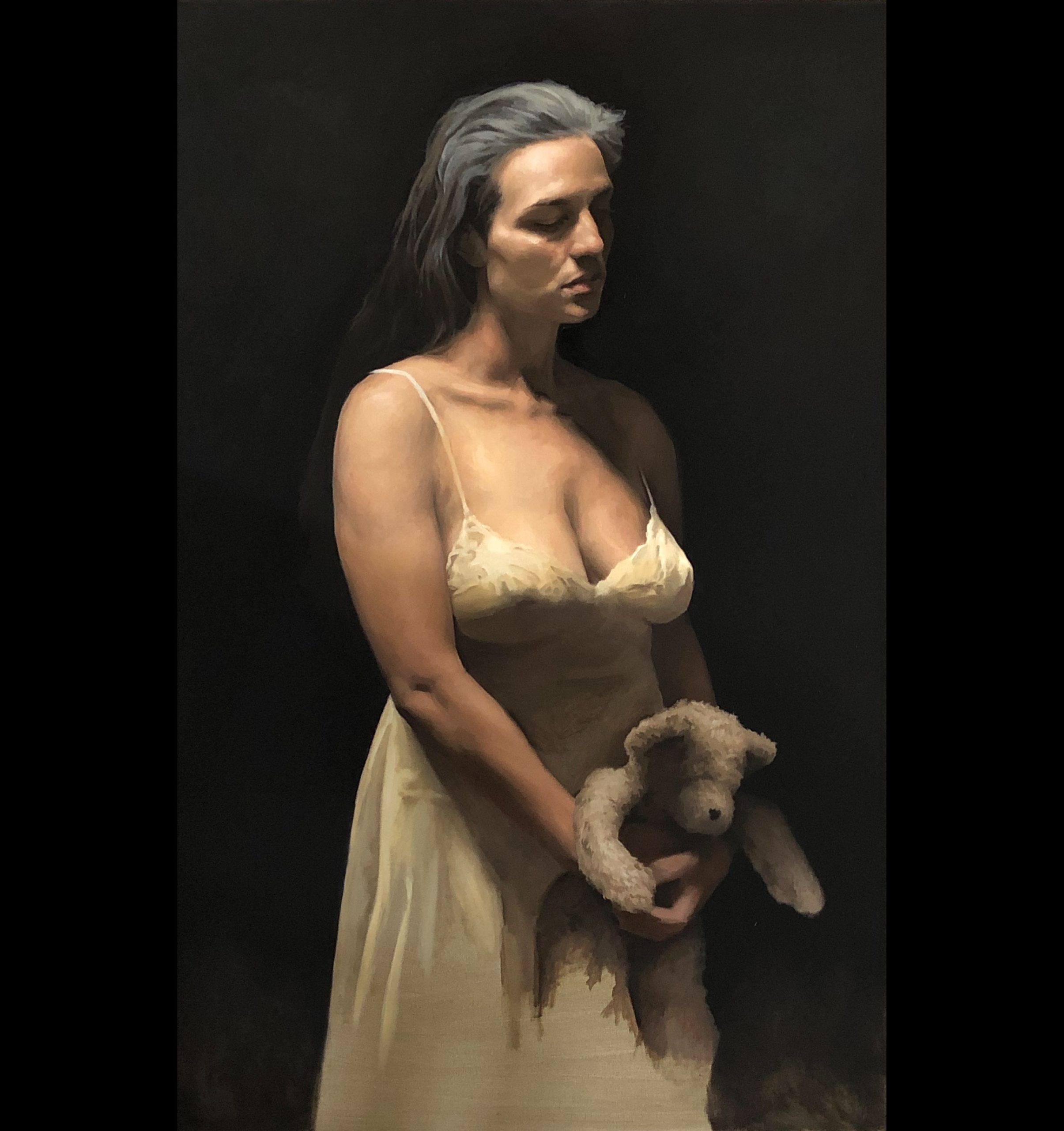 Figurative art realism painting of a woman