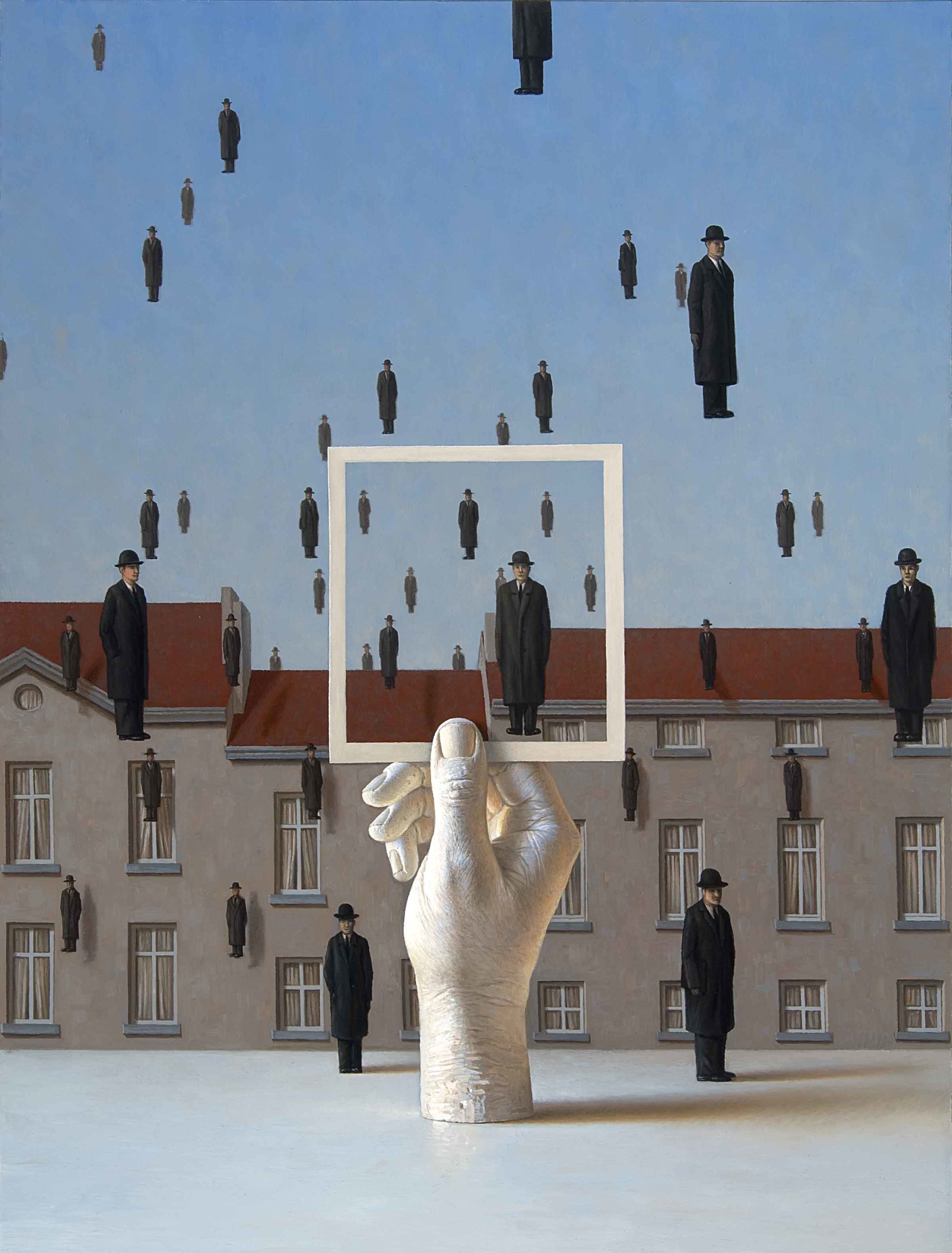 Scott Fraser, "Magritte Framed," 23.5 x 18 inches, Oil on board