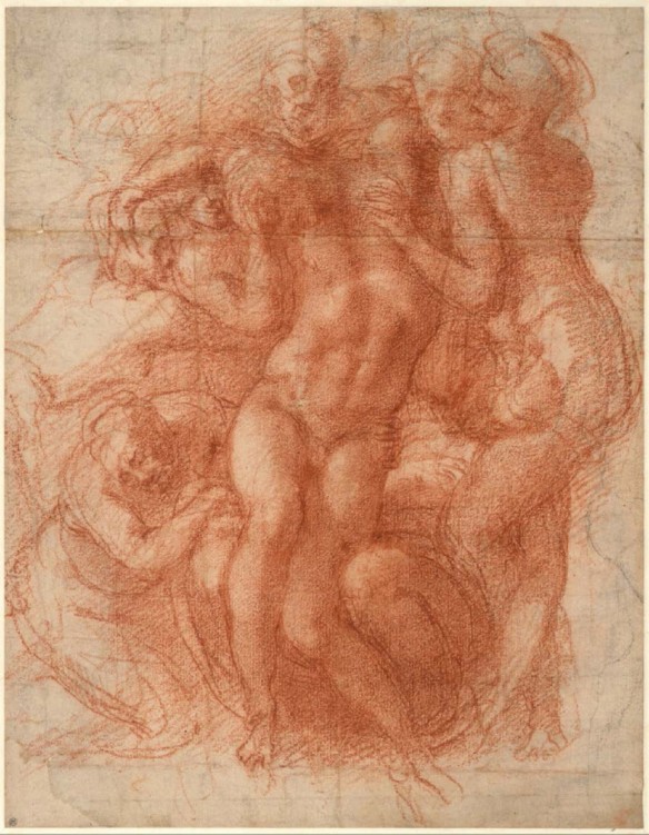 Michelangelo drawing - Lamentation over Christ