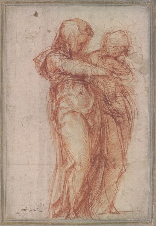 Jacopo Pontormo drawing - Two Standing Women