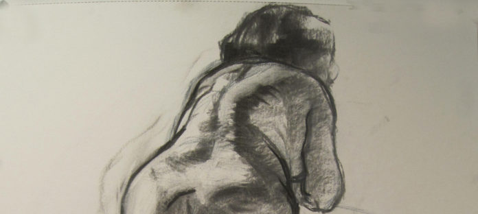 Detail of a life drawing by Emil Robinson (full image shown below)