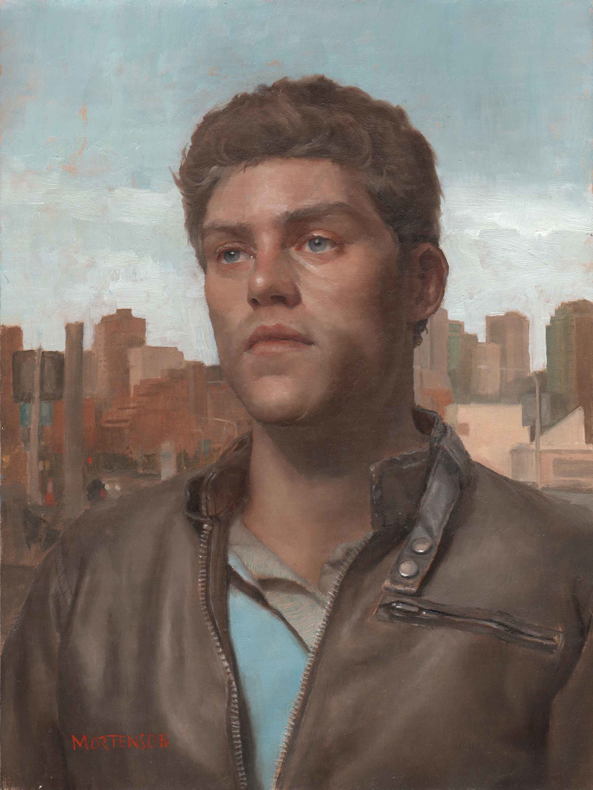 Oil portrait painting of man