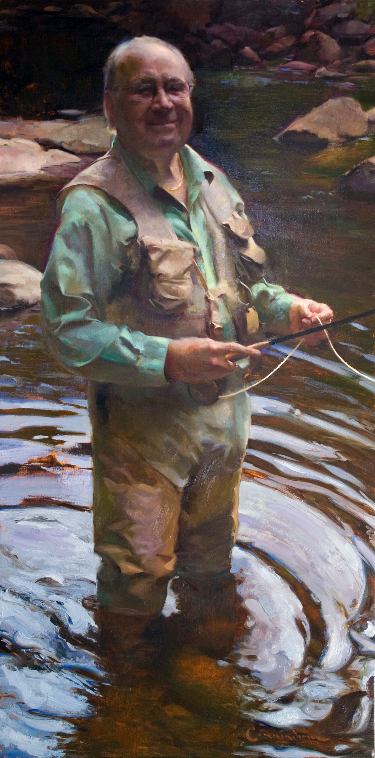 Representational art - painting of a fisherman