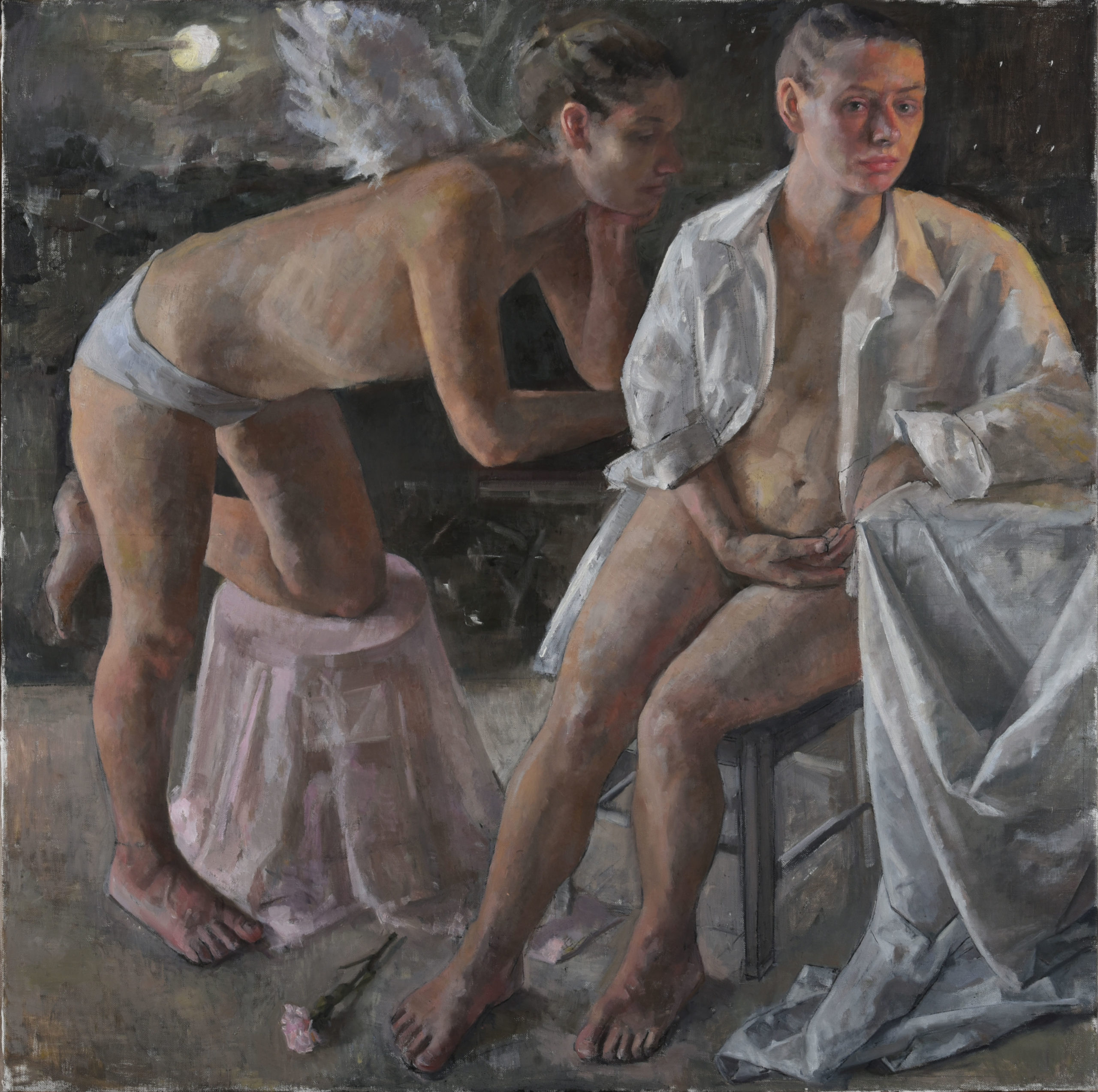Narrative art - Roni Taharlev, “Not This Light The Other Light,” 2018, Oil on linen mounted on panel, 120 × 120 cm