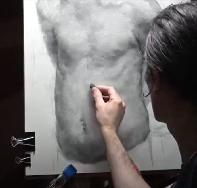 Dan Thompson's figure drawing demo using a live model
