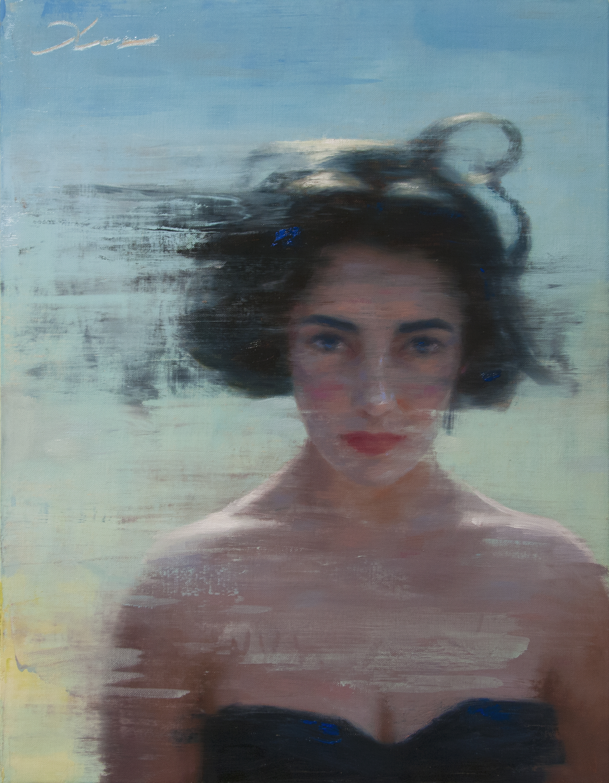 Vincent Xeus, "Elizabeth in Tadema Sky," 18x14", oil on linen