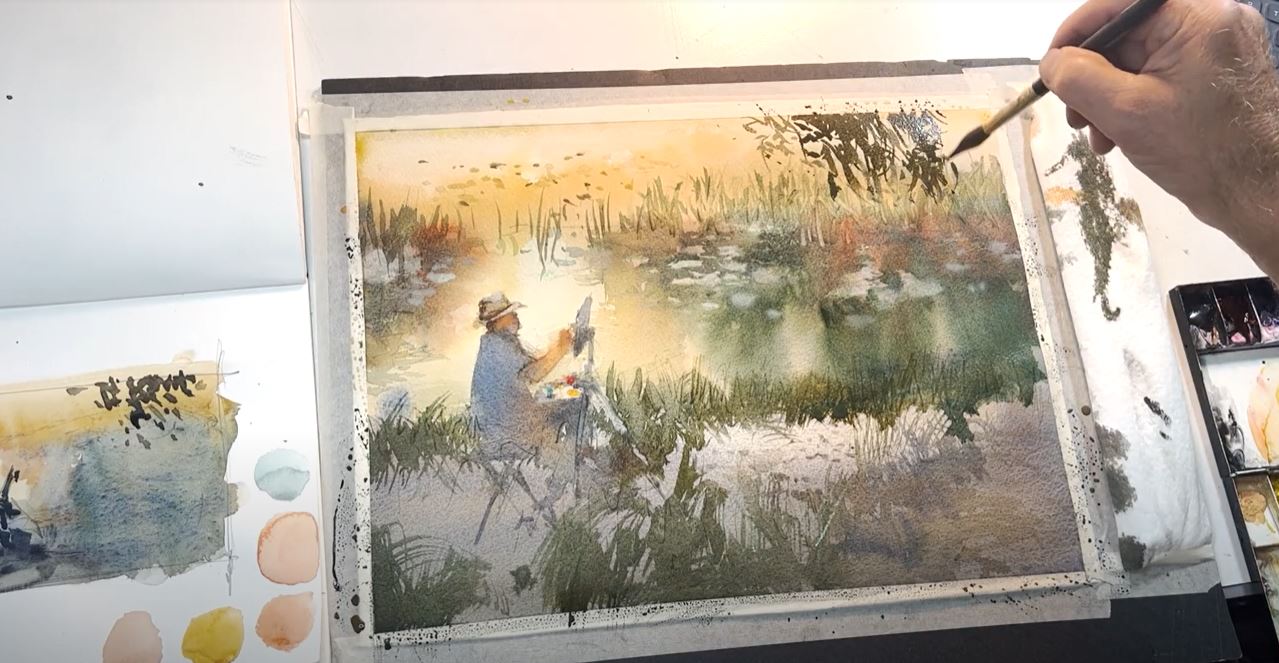 Stewart White's demo on painting a landscape with watercolor