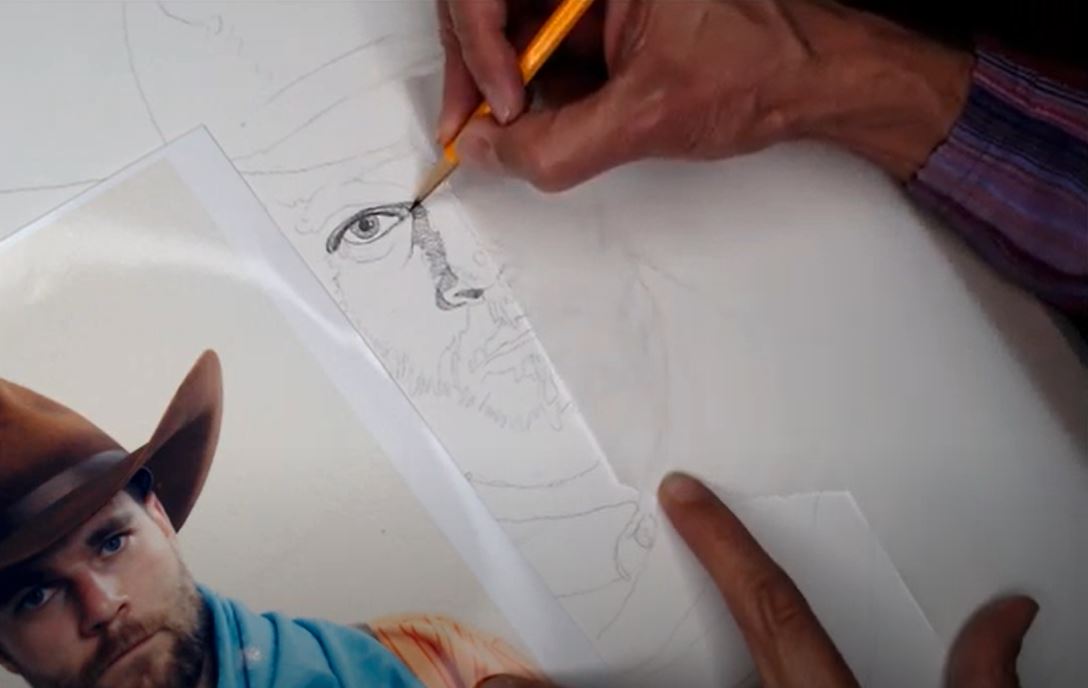 Thomas Blackshear II demo on drawing a portrait with graphite