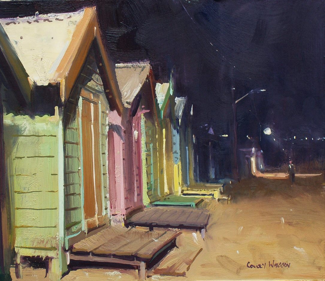 Colley Whisson, "Brighton Beach Nocturne," 8 x 10 inches, Oil on panel