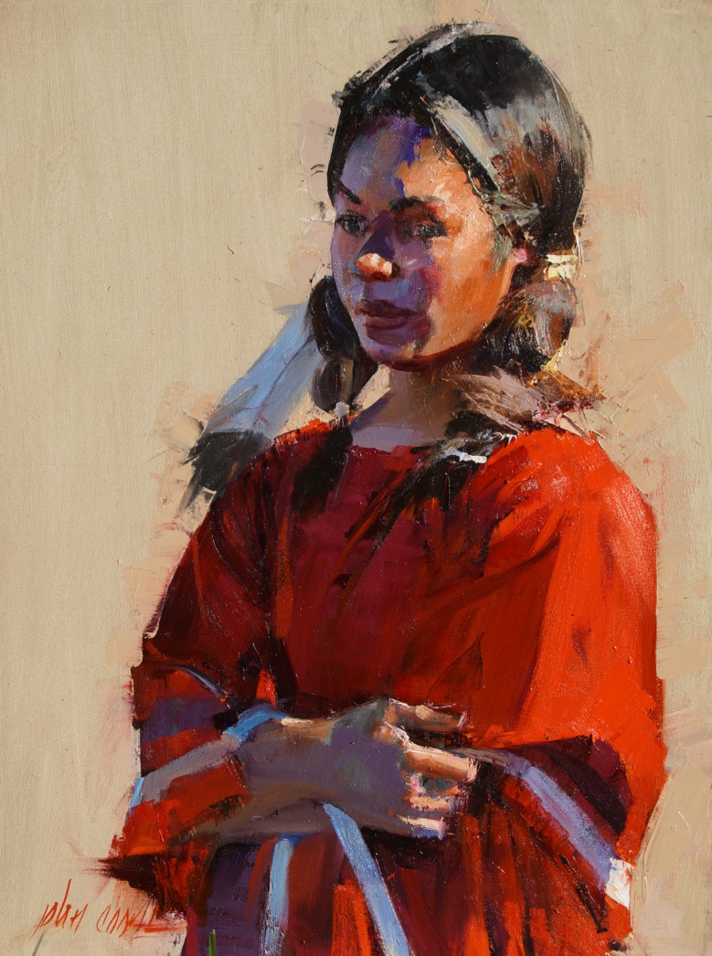 Painting of a Native American girl