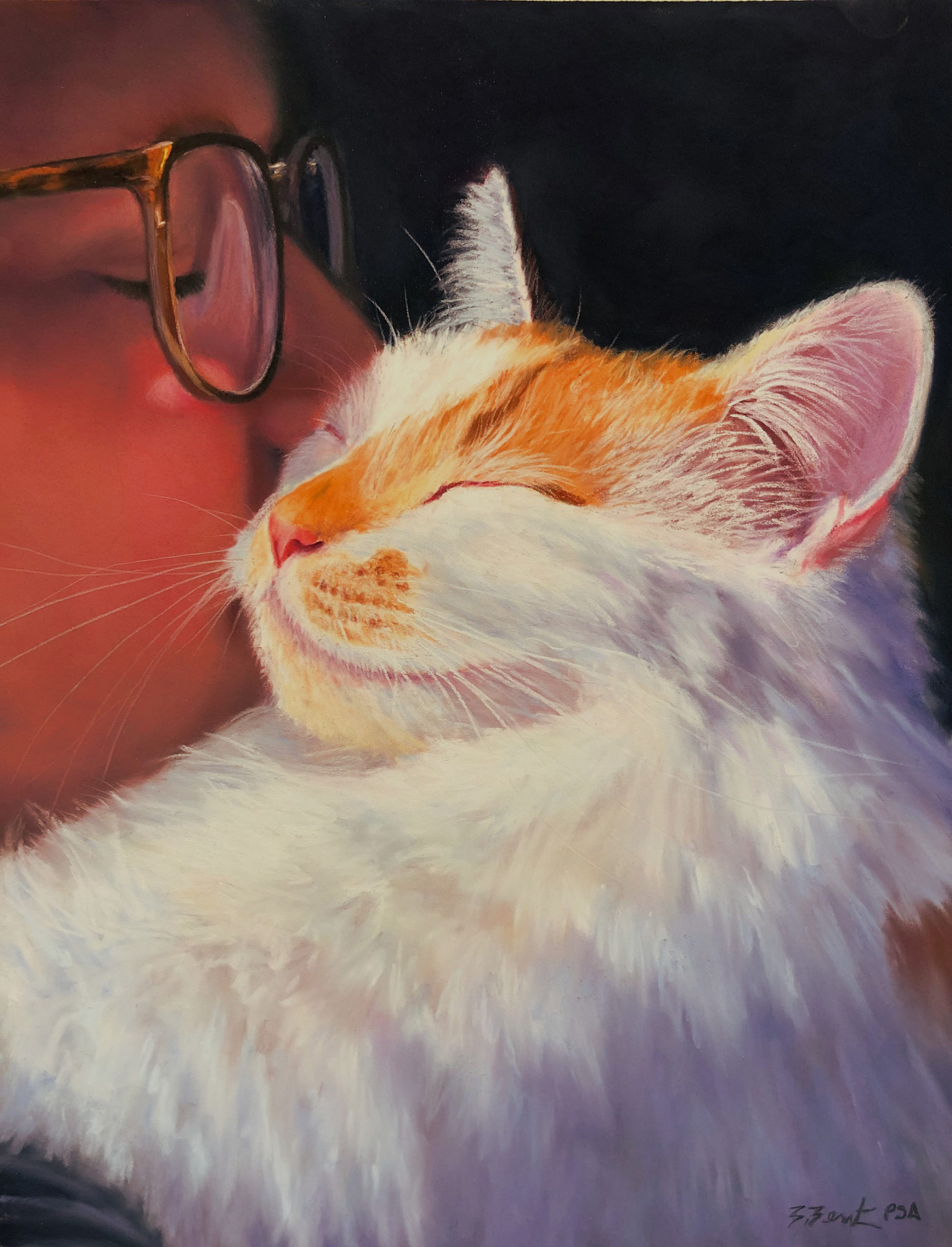 Pastel paintings of cats