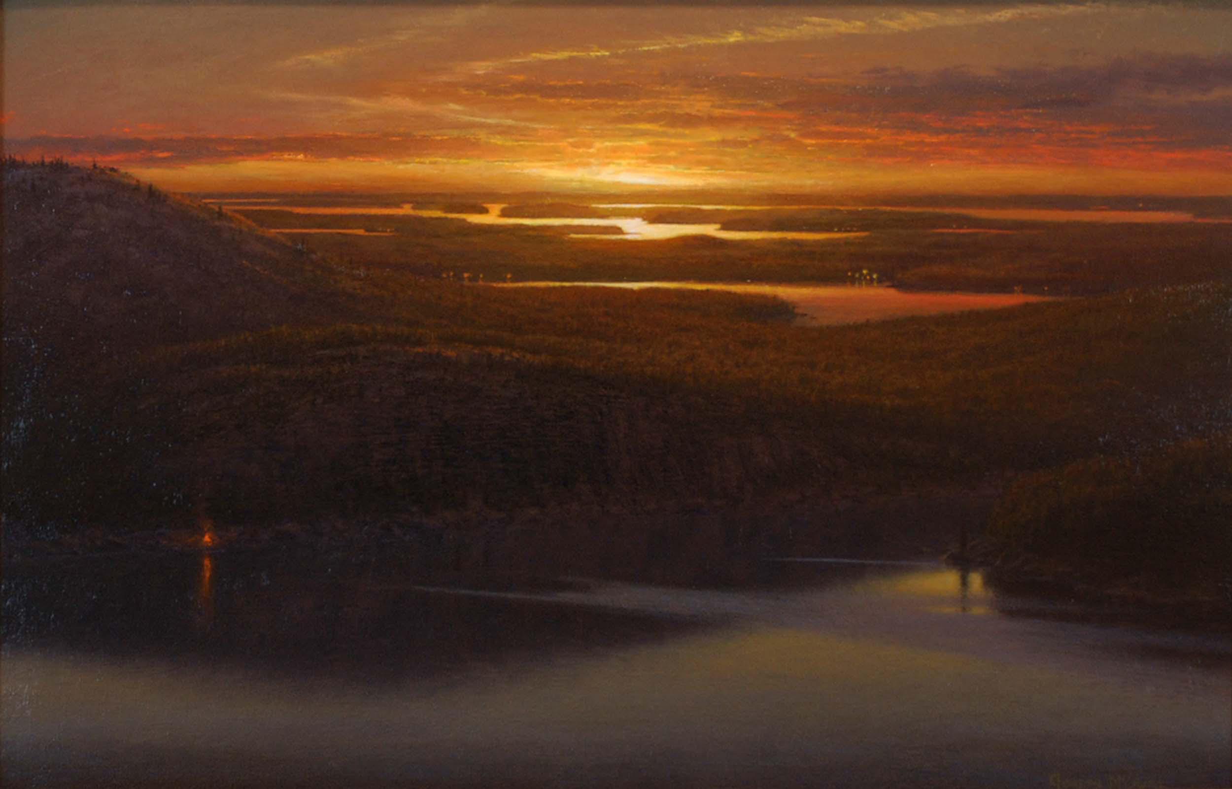 Joseph McGurl, "Last Light, Mt. Desert," 23 x 29 inches, Oil on panel