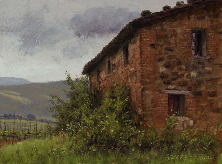 Joseph McGurl, "Study of Brick and Stone," 9 x 12 inches, Oil on panel, plein air sketch