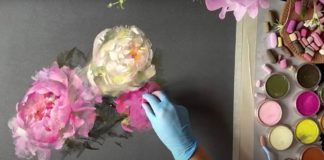 how to paint realistic flowers pastel - Vera Kavura