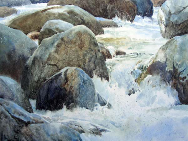 Ann Pember, "Dancing Water," watercolor