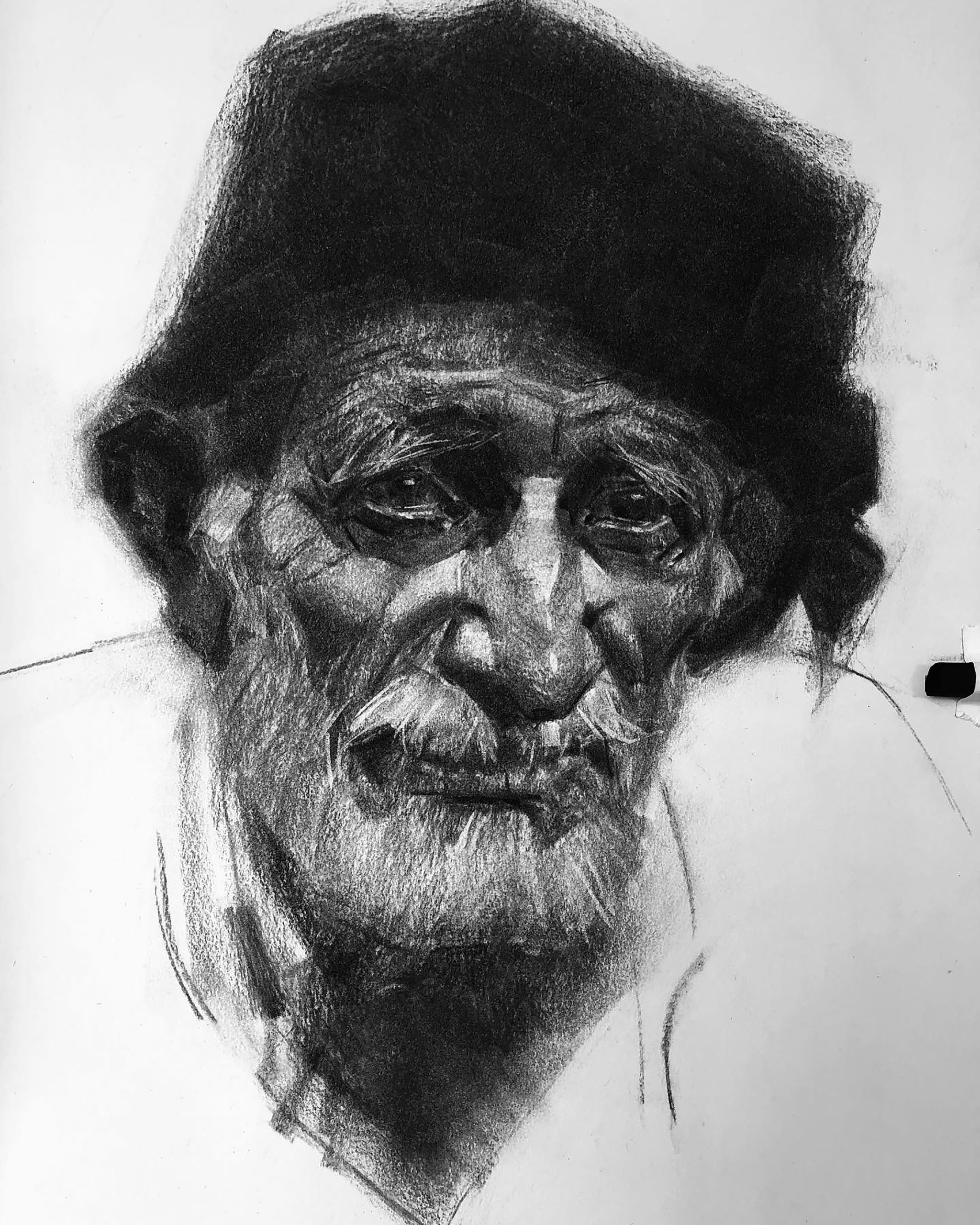 Portrait drawing vine charcoal