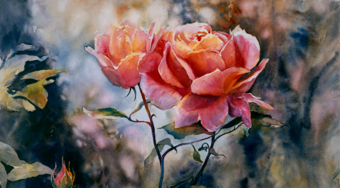 "Rodin's Roses" by Susan Blackwood (watercolor)