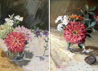 Still life painting in a pair