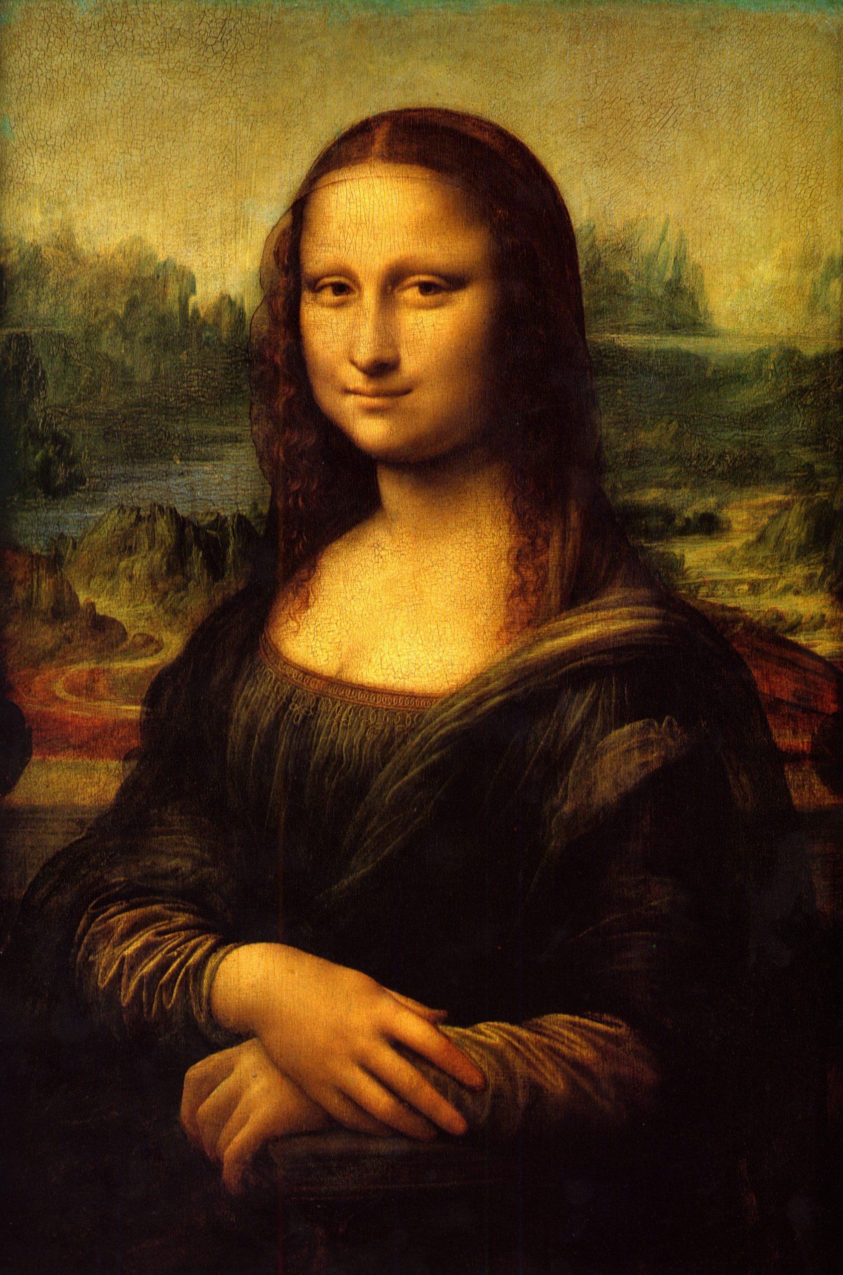 "Mona Lisa," Leonardo da Vinci, c. 1503–1519, 30 x 21 inches, Oil on poplar, Musée du Louvre, Paris