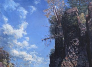 Art competition - John Buxton, "Great Falls of the Passaic," oil, 56 x 35 in.; PleinAir Salon First Place Overall, January 2022