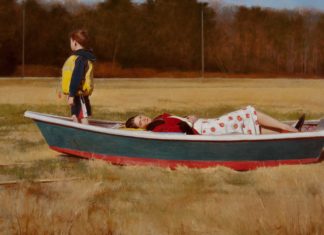 realist painting - David Baker, "Jetsam," 28 x 46 inches, Oil on linen