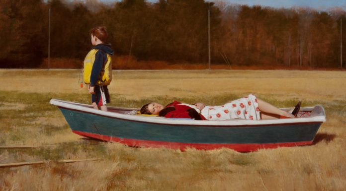 realist painting - David Baker, "Jetsam," 28 x 46 inches, Oil on linen