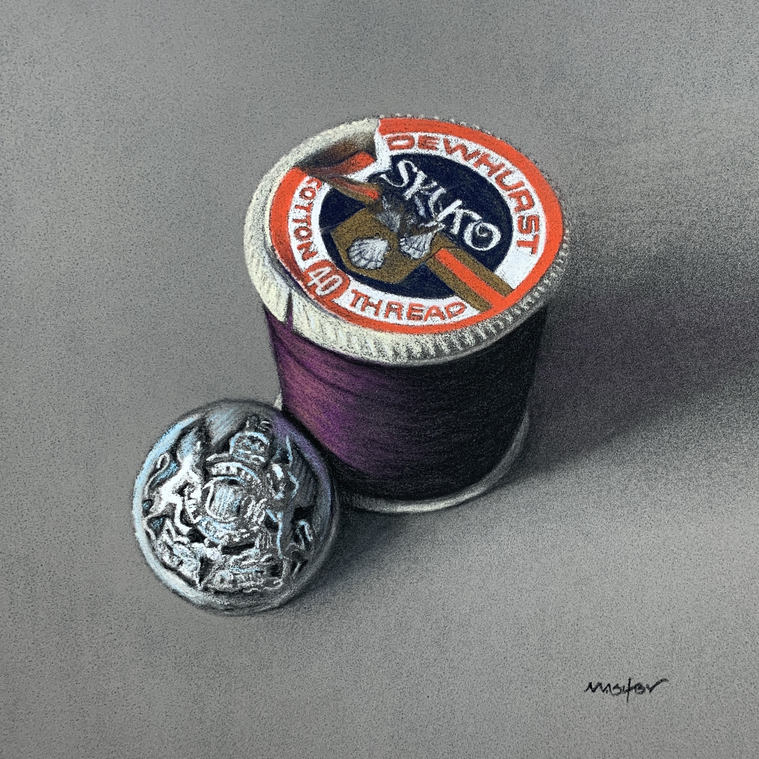 Pastel still lifes - Michele Ashby, "The Royal Button," pastel