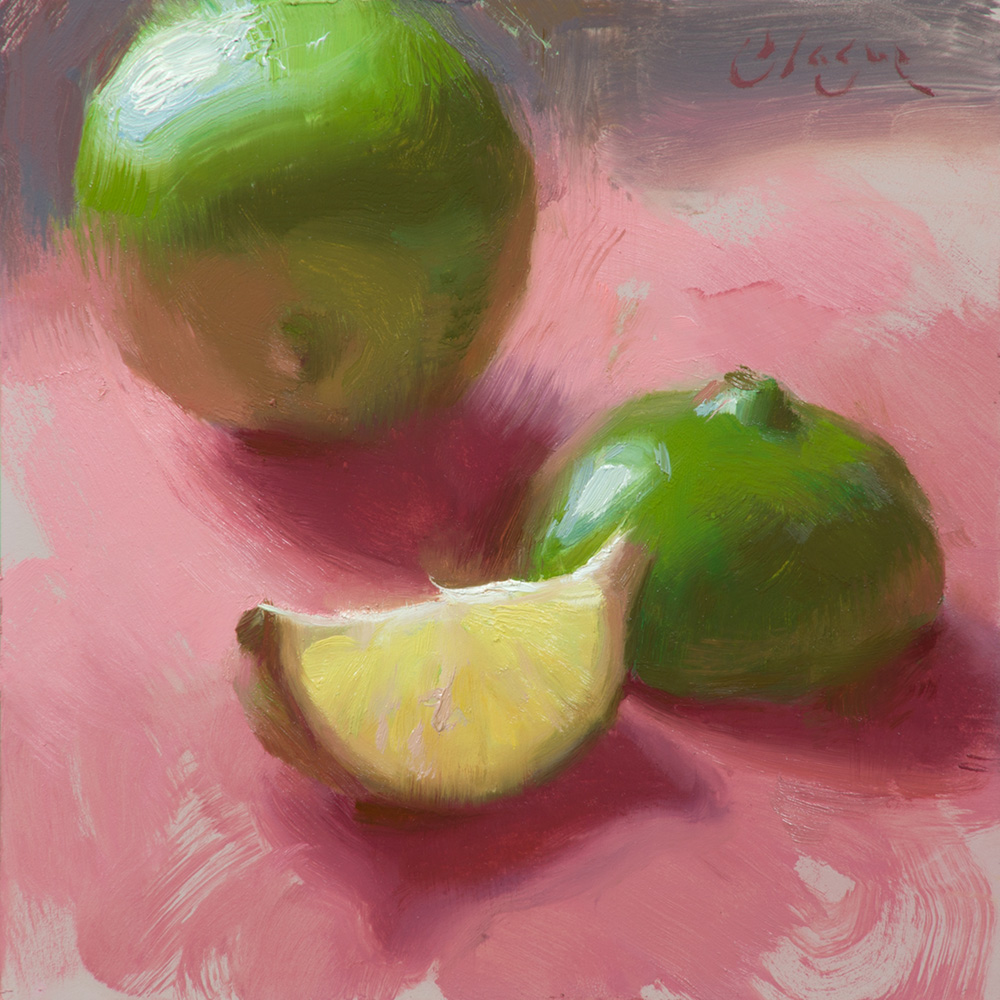 Adam Clague, "Luminous Lime," 6 x 6 in., oil