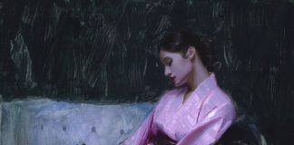 Aaron Westerberg, "Daydreaming in Pink," 24 x 18 inches, oil