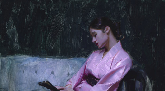 Aaron Westerberg, "Daydreaming in Pink," 24 x 18 inches, oil