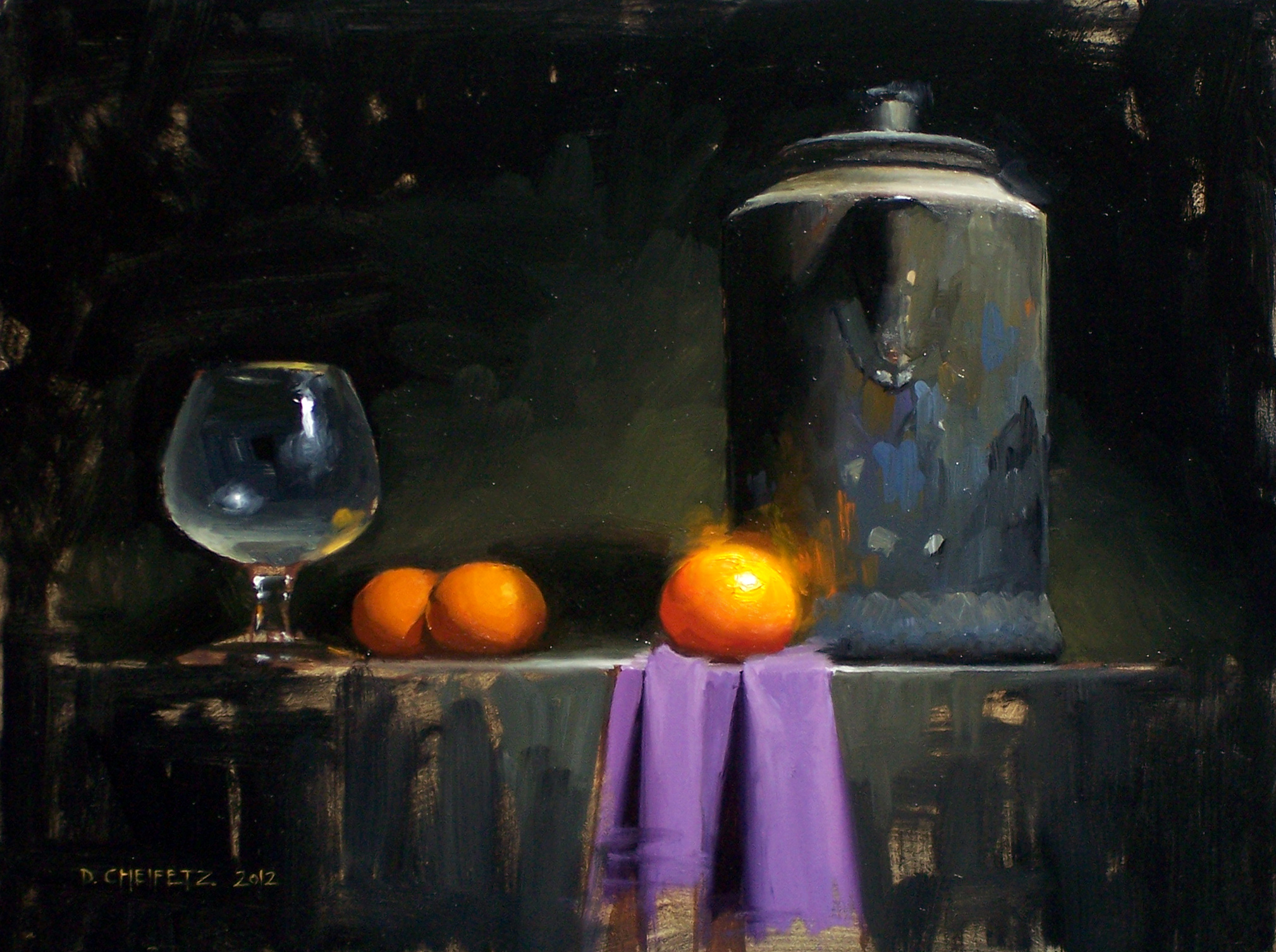 Still life painting how-to - David Cheifetz, "Reigning Mandarin," 9 x 12 inches, Oil on panel