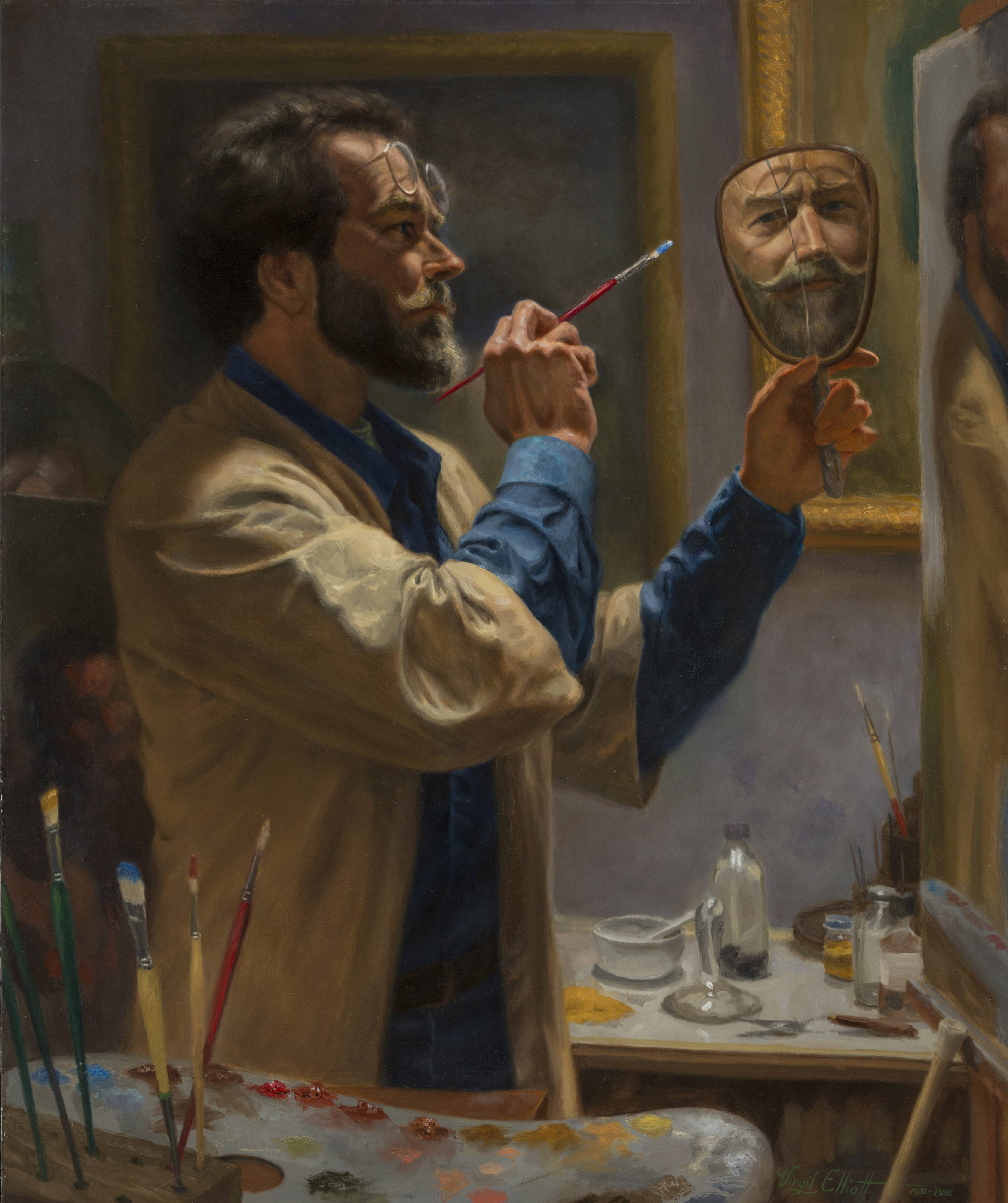 "Self Portrait, Two Mirrors" by Virgil Elliott