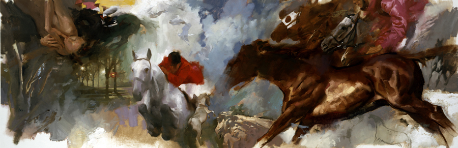 art business - Gregory Manchess, "Equus," 26 x 64 inches, oil on linen