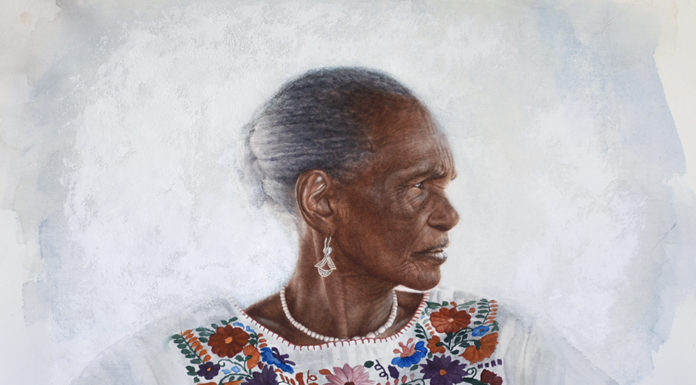 Patricia Guzmán, “Simone,” from Roots series, watercolor on paper, 50 x 70 cm
