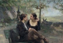 Contemporary realism - Ron Hicks, "L’apres-midi en Provence," 48 x 48 inches, Oil on canvas