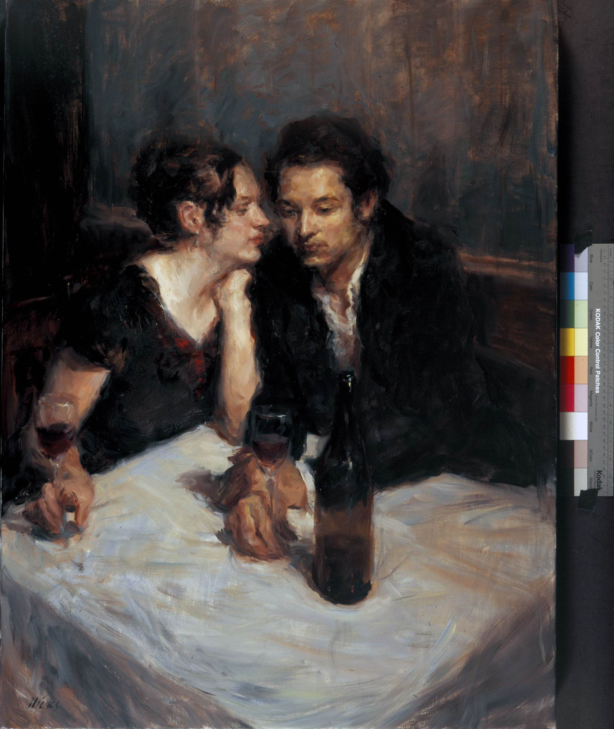 Figurative art - Ron Hicks, "Sweet Nothings," 40 x 30 inches, Oil on canvas