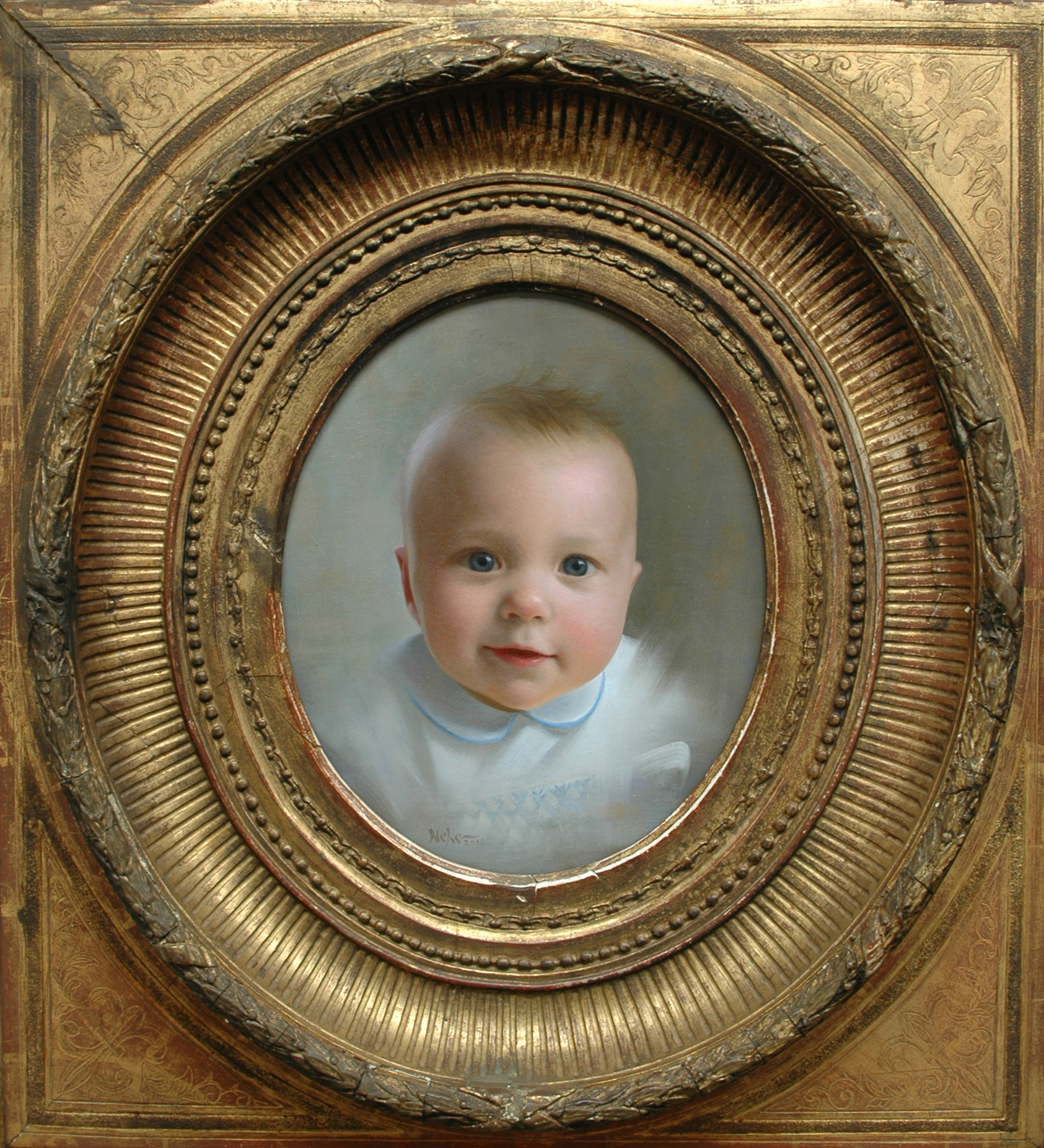 Portrait painting of a baby