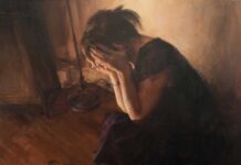 Realism Painting of the Week: Infestation realism narrative art - Stephanie Deshpande, "Infestation," 2018, oil on linen, 30 x 30 in.