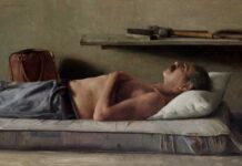 Contemporary realism painting of a man